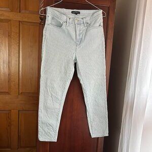 J. Crew High Rise Light Wash Skinny Jeans Pinstripe Ankle Women's 29